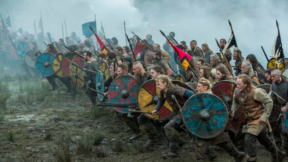 Cena de batalha da série Vikings